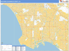 Southern Los Angeles County Metro Area Digital Map Basic Style